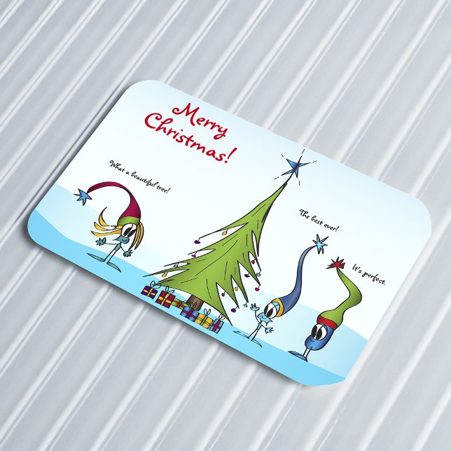 Farbenfrohe Weihnachtskarikatur Magnet (Hey! Take a look at this most excellent cartoon Christmas magnet!)