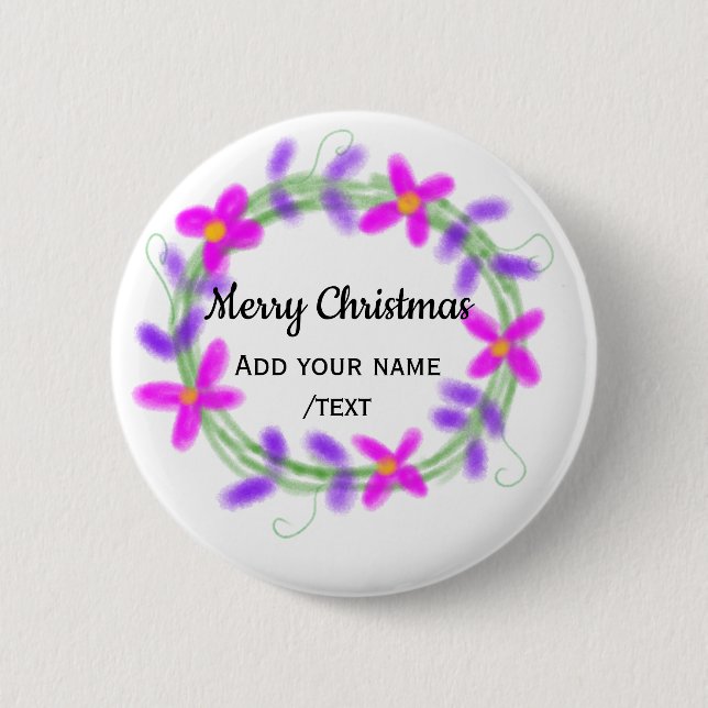 Farbenfrohe Weihnachtskranzgarten hinzufügen Button (Vorderseite)