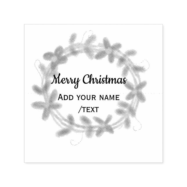 Farbenfrohe Weihnachtskranzgarten hinzufügen Permastempel (Design)