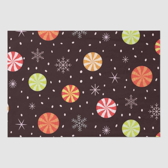 Farbenfrohe Weihnachtskuchen mit Schneeflocke Seidenpapier (Vorderseite)