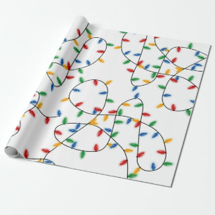 Farbenfrohe Weihnachtslichtmuster Geschenkpapier