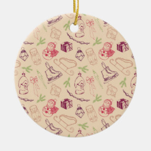 Farbenfrohe Weihnachtslieder Keramik Ornament