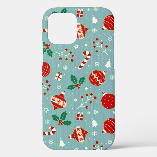 Farbenfrohe Weihnachtsmuster Case-Mate iPhone Hülle (Rückseite)