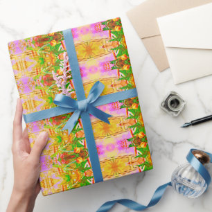 Farbenfrohe Weihnachtsmuster Geschenkpapier