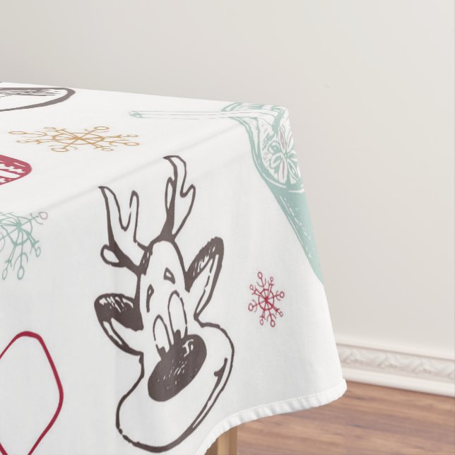 Farbenfrohe Weihnachtsmuster Tischdecke (Beispiel)