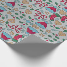Farbenfrohe Weihnachtsmuster-Wrapping Papier Blätt
