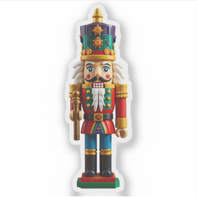 Farbenfrohe Weihnachtsnachtscreme Aufkleber (Vorderseite)