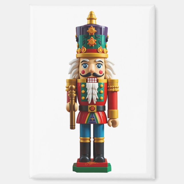 Farbenfrohe Weihnachtsnachtscreme Magnet (Vorderseite)