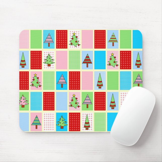 Farbenfrohe Weihnachtsplätze Mousepad (Mit Mouse)