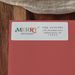 Farbenfrohe Weihnachtsrückgabe-Adressetikett