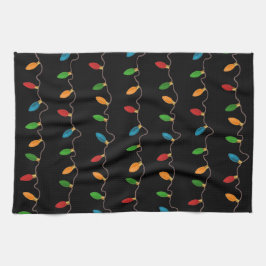 Farbenfrohe Weihnachtssaitenlichter | Rustikaler U Geschirrtuch