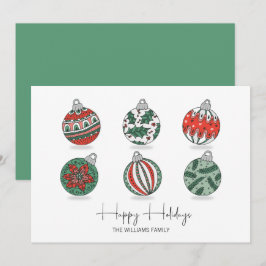 Farbenfrohe Weihnachtsschmuck Feiertagskarte
