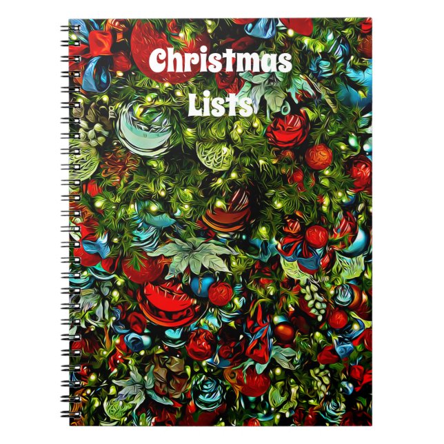 Farbenfrohe Weihnachtsschmuck Notizblock (Vorderseite)