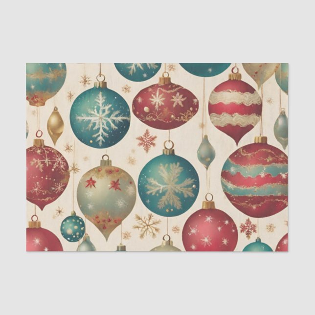 Farbenfrohe Weihnachtsschmuck Seidenpapier (Vorderseite)