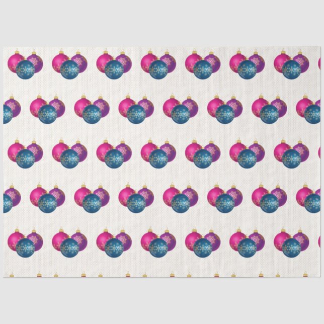 Farbenfrohe Weihnachtsschmuck Tissue Seidenpapier (Vorderseite)