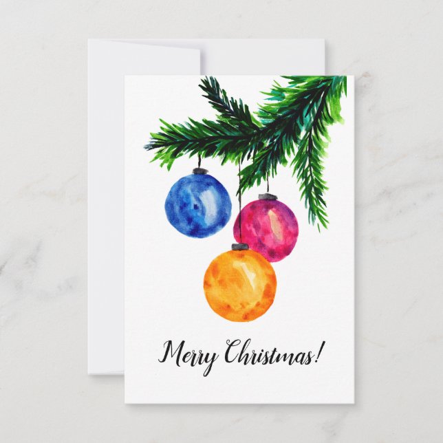 Farbenfrohe Weihnachtsschmuck Weihnachtskarte Dankeskarte (Vorderseite)