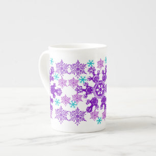 Farbenfrohe Weihnachtsschneeflocke China Prozellantasse