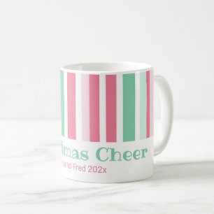 Farbenfrohe Weihnachtsstreifen Kaffeetasse