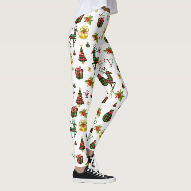 Farbenfrohe Weihnachtssymbole Leggings (Rechts)