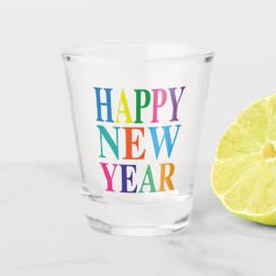 Farbenfrohe Weihnachtstypografie Schnapsglas