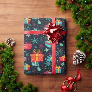 Farbenfrohe Weihnachtsverpackung Geschenkpapier