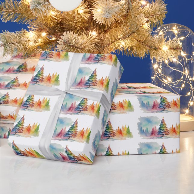 Farbenfrohe Weihnachtswunder Wunderland Geschenkpapier (Feiertage)
