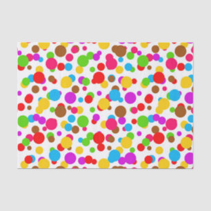 Farbenfrohe weiße Hintergrundpolka Punkte Seidenpapier