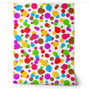 Farbenfrohe weiße Hintergrundpolka Punkte Tapete