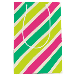 Farbenfrohe weiße Streifen Moderne, Maximale Weihn Mittlere Geschenktüte