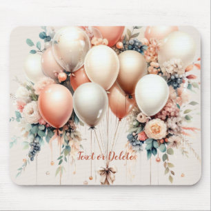 Farbenfrohe Weißpfirsichblütenballons Elegantes Pa Mousepad