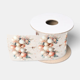 Farbenfrohe Weißpfirsichblütenballons Elegantes Pa Satinband