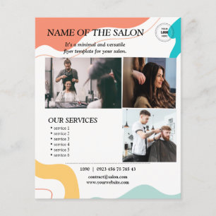 Farbenfrohe Welle Moderner Salon Flyer
