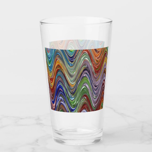 Farbenfrohe Wellen #28 Glas (Vorderseite)