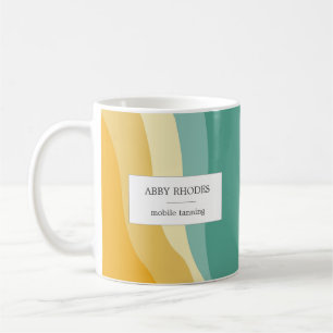Farbenfrohe Wellenlinien personalisiert Kaffeetasse