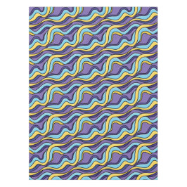 Farbenfrohe Wellenmuster Funky Retro Modernes Abst Tischdecke