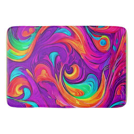 Farbenfrohe Welt: Blühende Muster Badematte