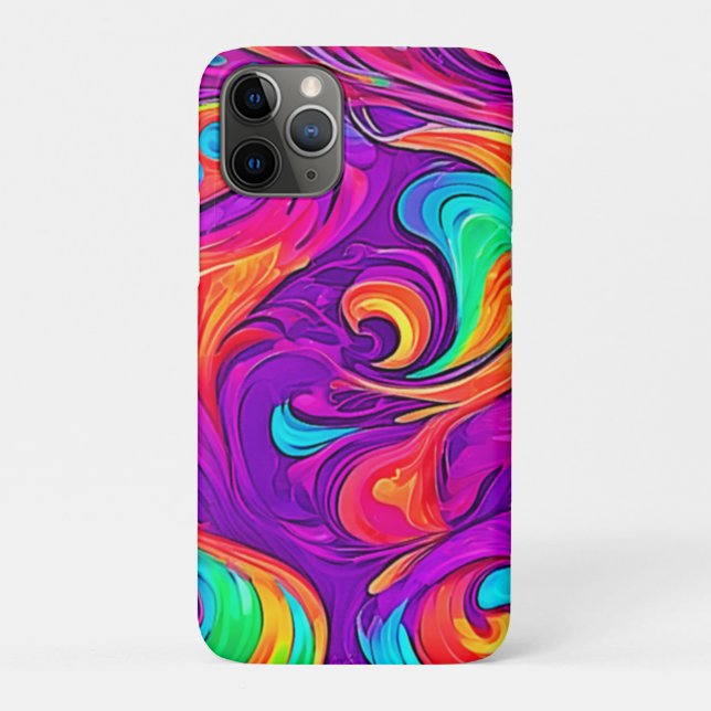 Farbenfrohe Welt: Blühende Muster Case-Mate iPhone Hülle (Rückseite)