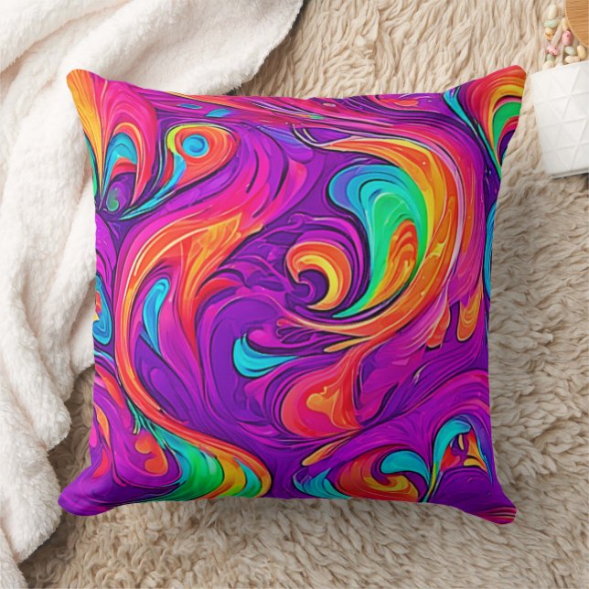 Farbenfrohe Welt: Blühende Muster Kissen (Decke)