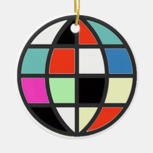 farbenfrohe Welt Keramik Ornament