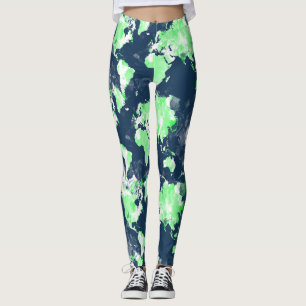 Farbenfrohe Weltkarte Leggings