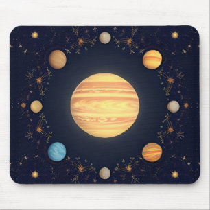 Farbenfrohe Weltraumdarstellung Mousepad