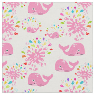 Farbenfrohe Whale-Muster Stoff