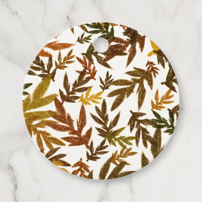 Farbenfrohe Whimsical Herbst Rustikale Blätter Geschenkanhänger (Vorderseite)