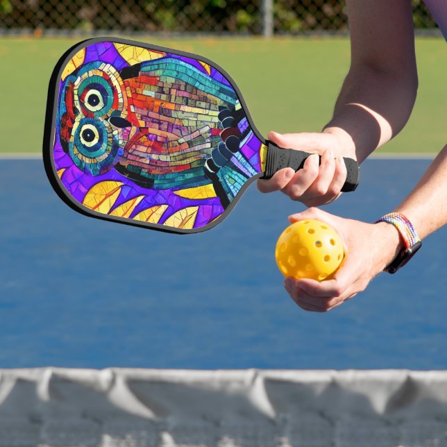 Farbenfrohe Whimsical Mosaikkunst Pickleball Schläger (InSitu)
