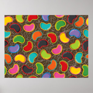 Farbenfrohe Whimsical Retro-Spaß-Jellybean-Pop-Kin Poster