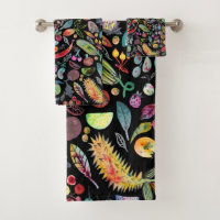 Farbenfrohe Whimsical Watercolor Frucht Veggies Bl