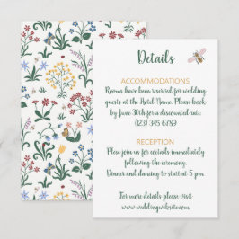 Farbenfrohe Whimsikale Blume Hochzeit Begleitkarte