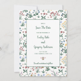 Farbenfrohe Whimsikale Blume Hochzeit Save The Date