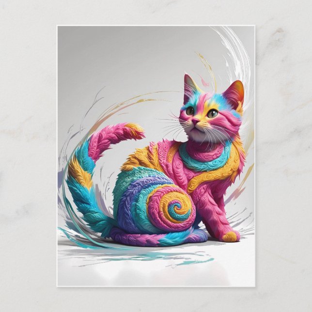 Farbenfrohe Whimsischer Regenbogen Kunst Postkarte (Vorderseite)