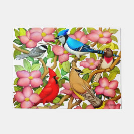 Farbenfrohe wild lebende Vögel Art Doormat Fußmatte
